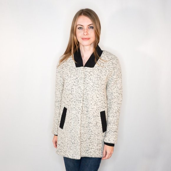 GUESS Oversized Boucle Marled  Zip-Up Jacket - Picture 1 of 7